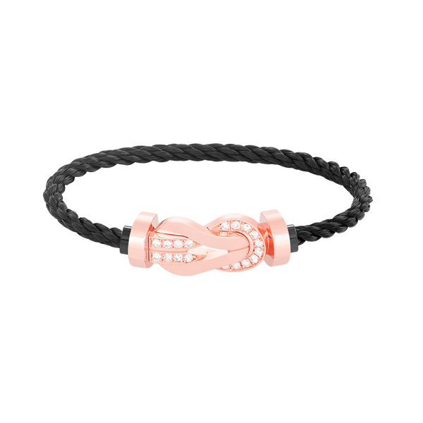 ˇShow YourselfˇCHANCE LARGE 8 FIGURE BUCKLE HALF DIAMOND BRACELET ROSE GOLD