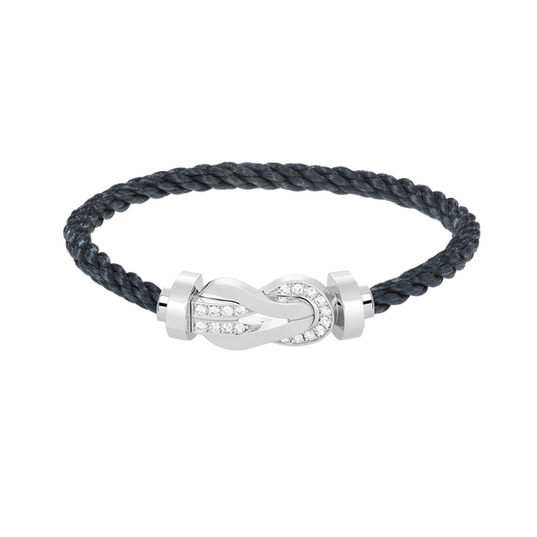ˇShow YourselfˇCHANCE LARGE 8 FIGURE BUCKLE HALF DIAMOND BRACELET SILVER