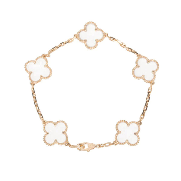 ˇShow YourselfˇCLOVER 5 MOTIF ROCK CRYSTAL BRACELET