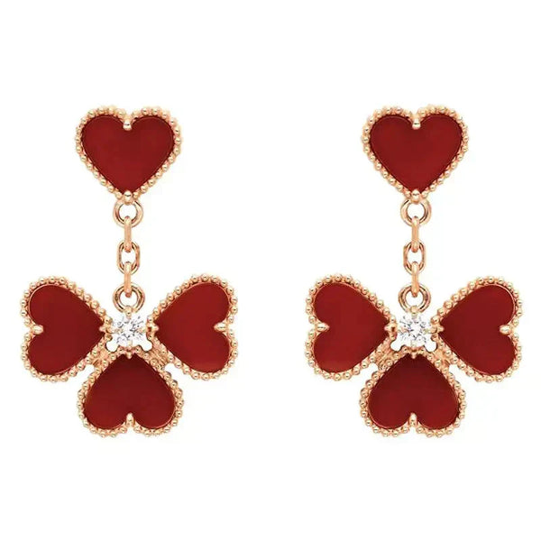 ˇShow YourselfˇSWEET CLOVER CARNELIAN EARRINGS
