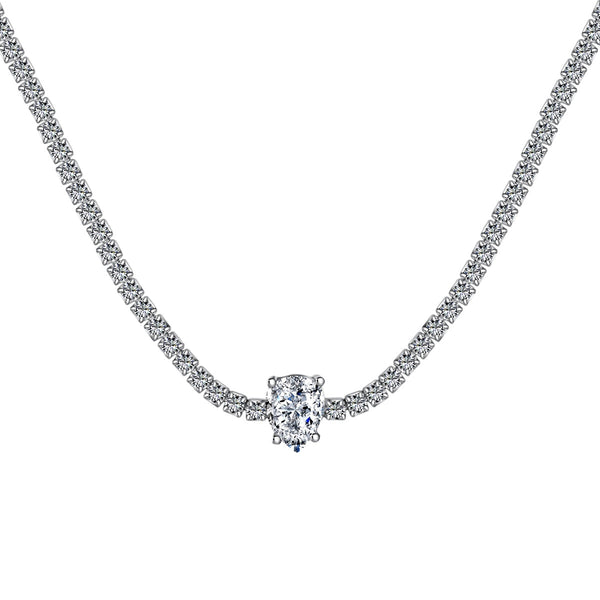 ˇShow YourselfˇUnique Pear Cut Tennis Necklace