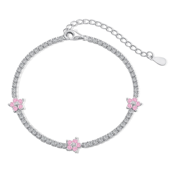 ˇShow YourselfˇSparkling Flower Shape Tennis Bracelet
