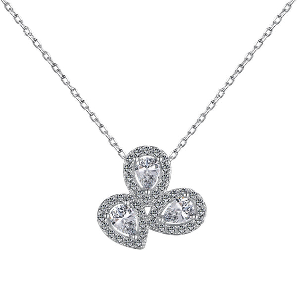 ˇShow YourselfˇElegant Flower Shape Pear Cut Necklace