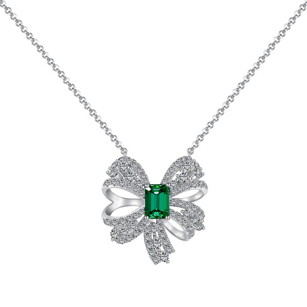 ˇShow YourselfˇLuxurious Flower Shape Emerald Cut Necklace