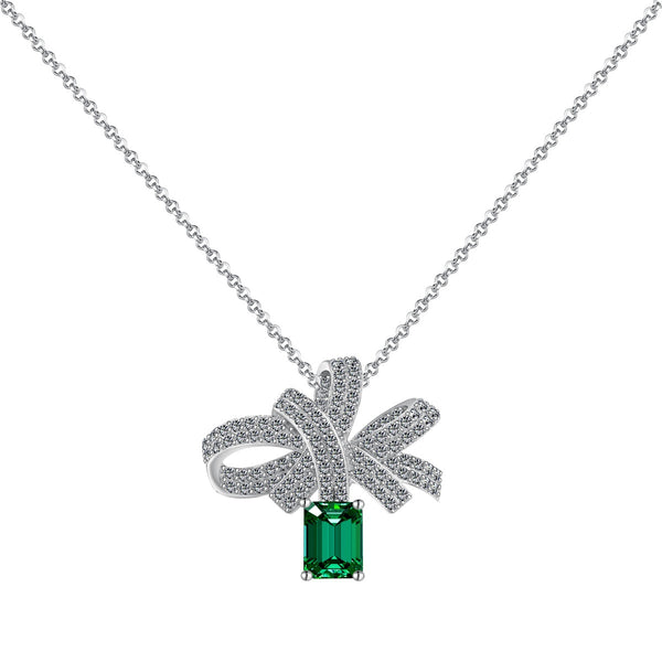 ˇShow YourselfˇLuxurious Flower Shape Emerald Cut Necklace
