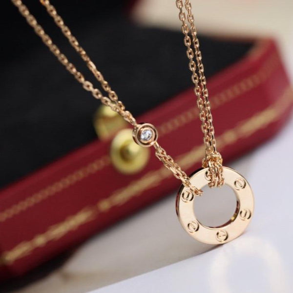 ˇShow YourselfˇLOVE NECKLACE ADJUSTABLE ROSE GOLD 2 DIAMOND
