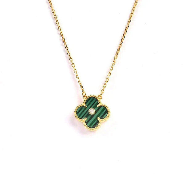 ˇShow YourselfˇCLOVER 15MM DIAMOND TURQUOISE NECKLACE