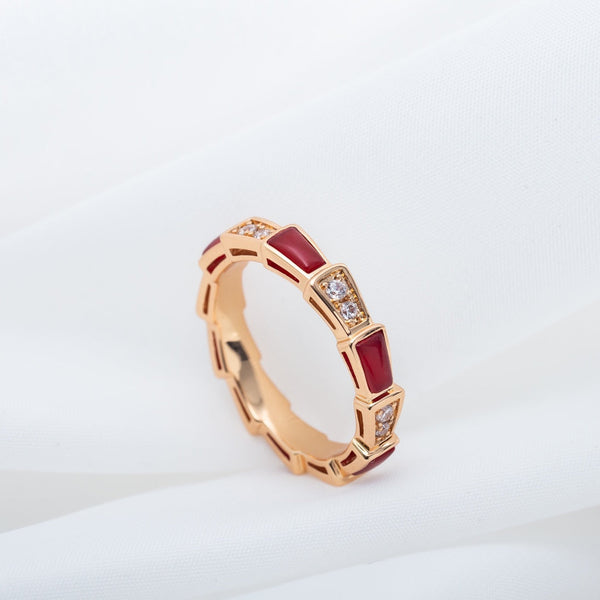 ˇShow YourselfˇSERPENTI RING PINK GOLD CARNELIAN DIAMOND 3MM