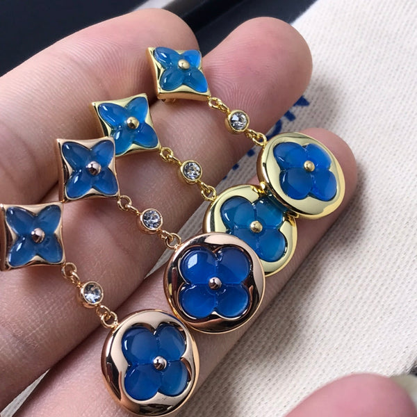 ˇShow YourselfˇSTAR AND SUN AGATE DIAMOND EARRINGS