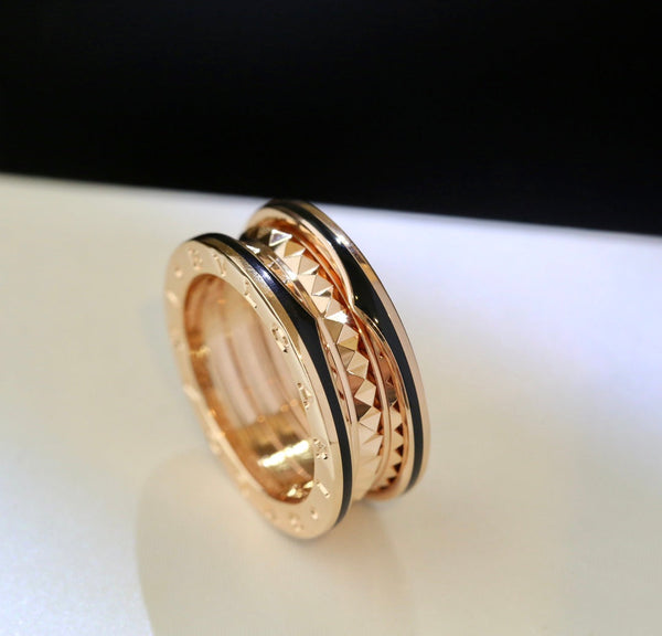 ˇShow YourselfˇZERO 1 PINK GOLD BLACK CERAMIC RING