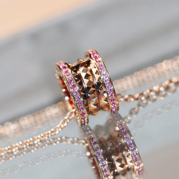 ˇShow YourselfˇZERO 1 ROCK PINK GOLD PINK DIAMOND NECKLACE