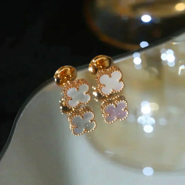 ˇShow YourselfˇCLOVER MINI 9.5MM WHITE MOP EARRINGS