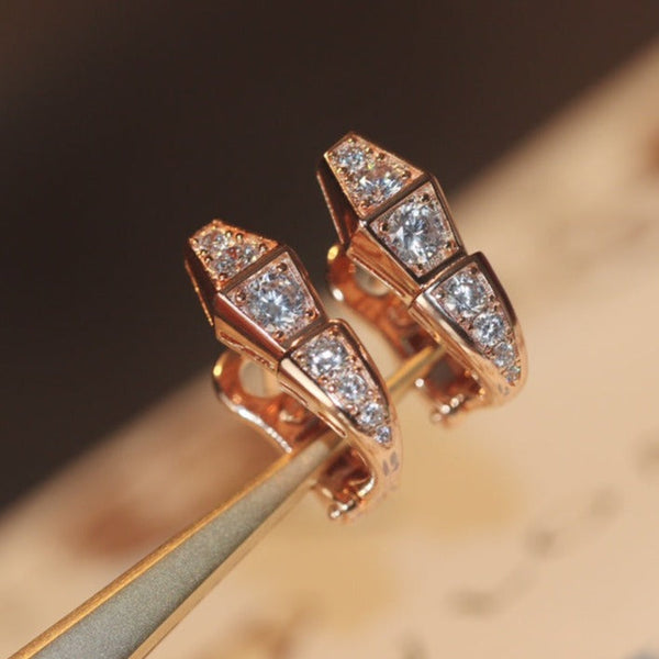 ˇShow YourselfˇSERPENT PINK GOLD DIAMOND EARRINGS