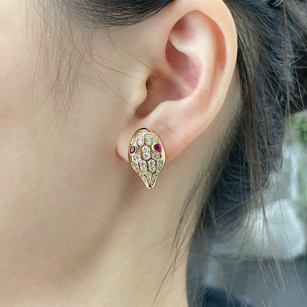 ˇShow YourselfˇSERPENT DIAMOND STUD EARRINGS