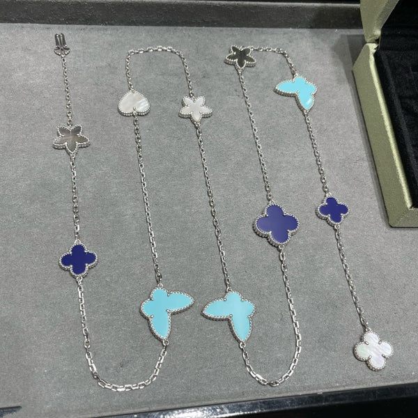 ˇShow YourselfˇLUCKY CLOVER SILVER 11 MOTIF NECKLACE