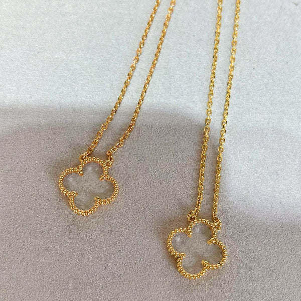 ˇShow YourselfˇCLOVER ROCK CRYSTAL ROSE GOLD NECKLACE
