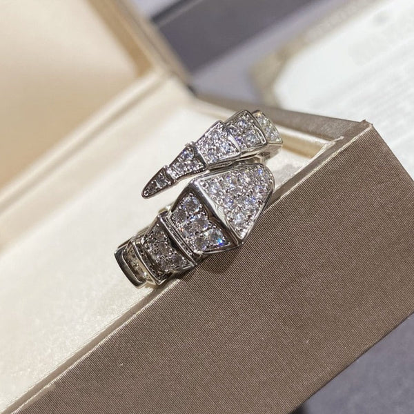 ˇShow YourselfˇSERPENTI LARGE RING SILVER DIAMOND PAVED