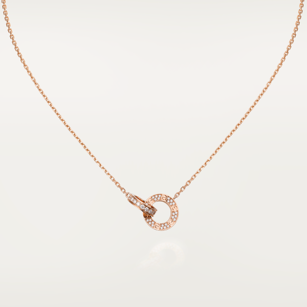 ˇShow YourselfˇLOVE 7.6MM NECKLACE ROSE GOLD AND SILVER  FULL DIAMOND