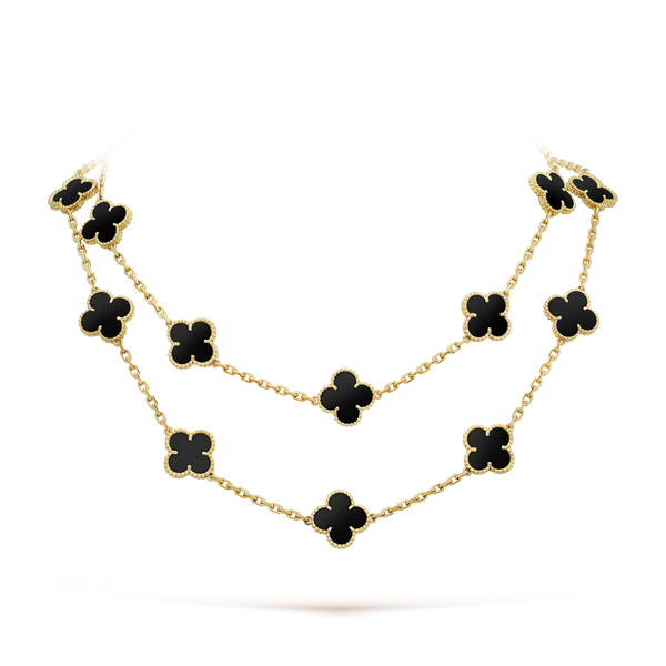 ˇShow YourselfˇCLOVER 20 MOTIFS ONYX NECKLACE