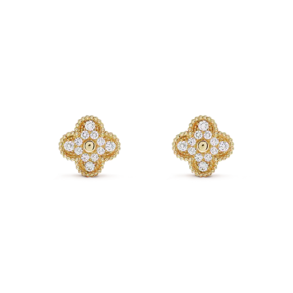ˇShow YourselfˇCLOVER MEDIUM 1 MOTIFS FUll DIAMOND EARRINGS