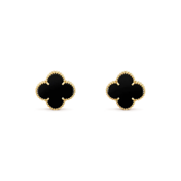 ˇShow YourselfˇCLOVER MEDIUM 1 MOTIFS  ONYX STUD EARRINGS