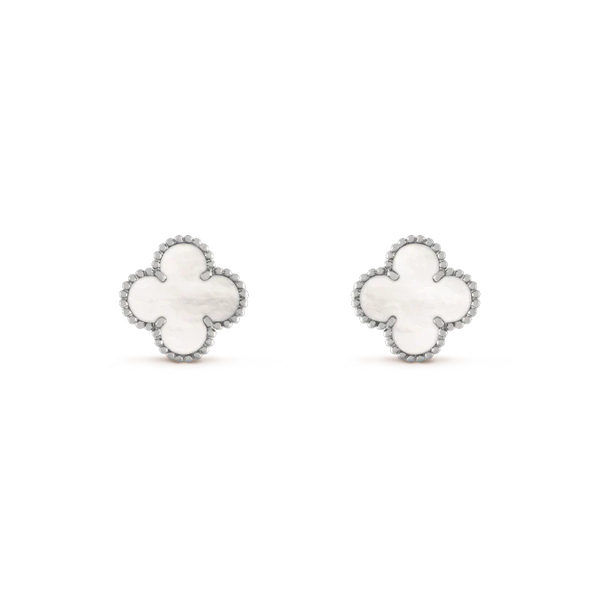 ˇShow YourselfˇCLOVER MEDIUM 1 MOTIFS  WHITE MOP EARRINGS SILVER