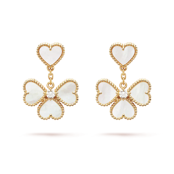 ˇShow YourselfˇCLOVER SWEET WHITE MOP EARRINGS