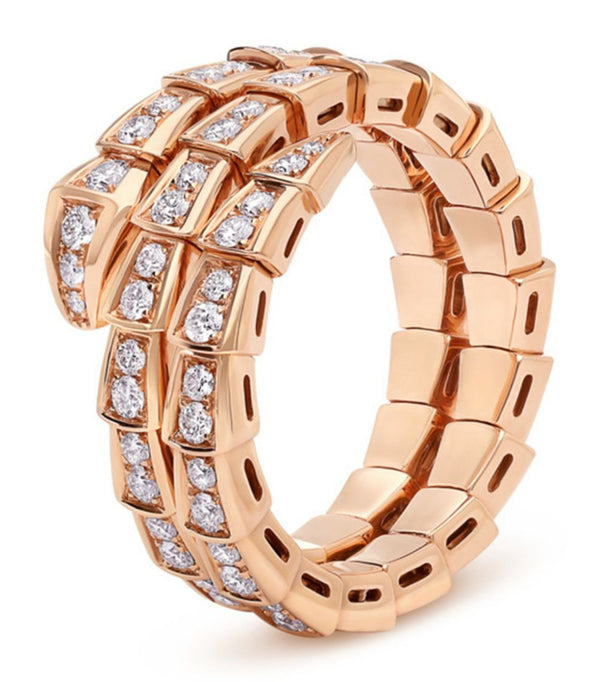 ˇShow YourselfˇSERPENTI RING PINK GOLD DIAMOND DOUBLE ROW