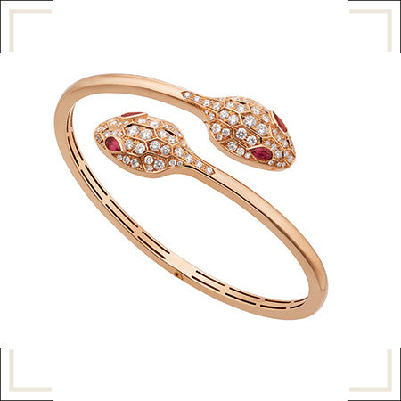 ˇShow YourselfˇSERPENTI BRACELET PINK GOLD DIAMOND DOUBLE SNAKE