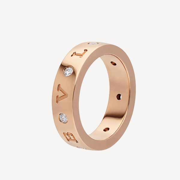 ˇShow YourselfˇZERO 1 ESSENTIAL PINK GOLD BAND WITH DIAMONDS RING