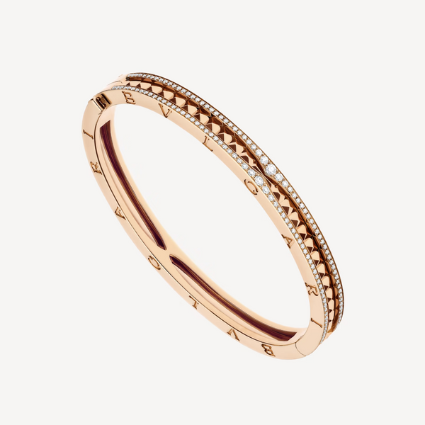 ˇShow YourselfˇZERO 1 SPIRAL AND PAVED DIAMOND PINK GOLD BRACELET