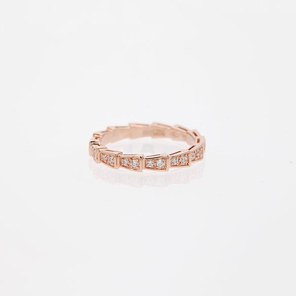 ˇShow YourselfˇSERPENTI RING PINK GOLD DIAMOND PAVED 3MM