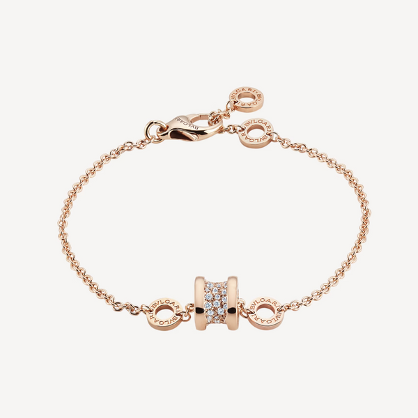 ˇShow YourselfˇZERO 1 SOFT PINK GOLD WITH PAVED DIAMONDS ON THE SPIRAL BRACELET