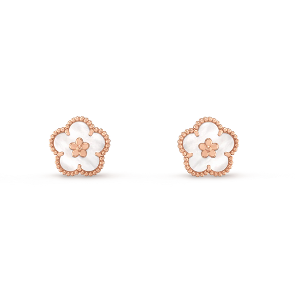 ˇShow YourselfˇLUCKY PINK GOLD WHITE MOP EARRINGS