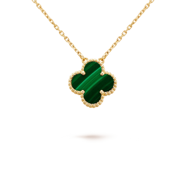 ˇShow YourselfˇCLOVER 15MM MALACHITE SINGLE FLOWER  NECKLACE