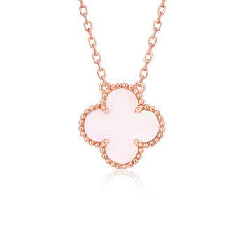 ˇShow YourselfˇCLOVER 15MM PINK MOTHER-OF-PEARL SINGLE FLOWER NECKLACE