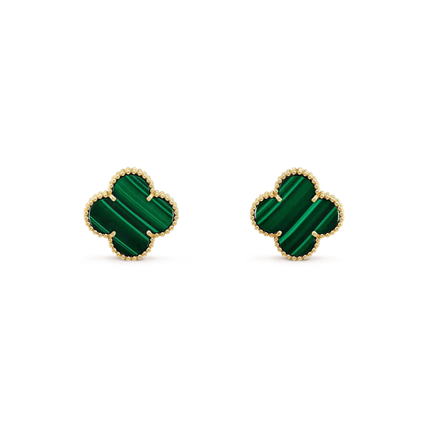 ˇShow YourselfˇCLOVER MINI 9.5MM MALACHITE  EARRINGS