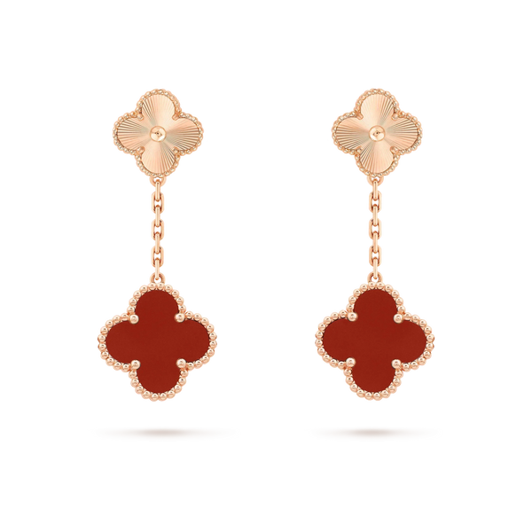 ˇShow YourselfˇCLOVER 2 MOTIF  LASER CARNELIAN EARRINGS