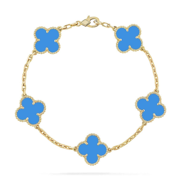 ˇShow YourselfˇCLOVER 5 MOTIFS BLUE AGATE BRACELET
