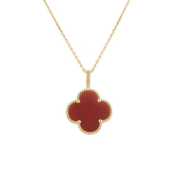 ˇShow YourselfˇCLOVER 25MM NECKLACE GOLD CARNELIAN