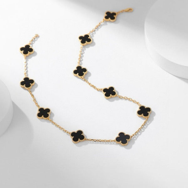 ˇShow YourselfˇCLOVER 10 MOTIFS ONYX NECKLACE