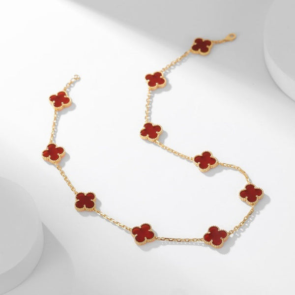 ˇShow YourselfˇCLOVER 10 MOTIFS CARNELIAN NECKLACE
