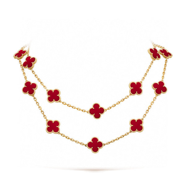 ˇShow YourselfˇCLOVER 20 MOTIFS CARNELIAN NECKLACE