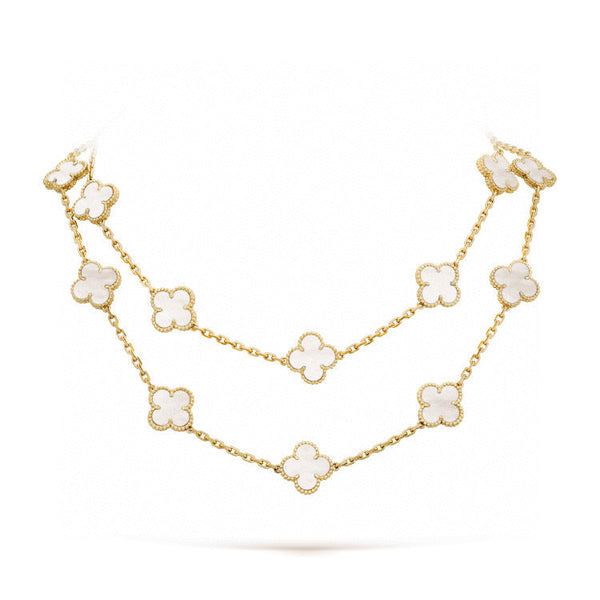 ˇShow YourselfˇCLOVER 20 MOTIFS WHITE MOP NECKLACE