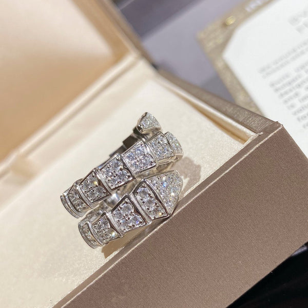 ˇShow YourselfˇSERPENTI DOUBLE RING SILVER DIAMOND PAVED