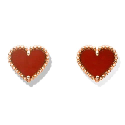 ˇShow YourselfˇHEART CARNELIAN STUD EARRINGS