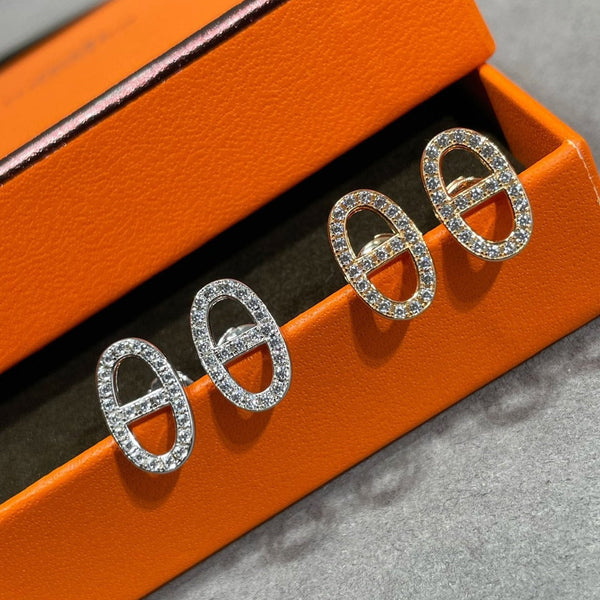 ˇShow YourselfˇHM FULL DIAMOND PIG NOSE STUD EARRINGS