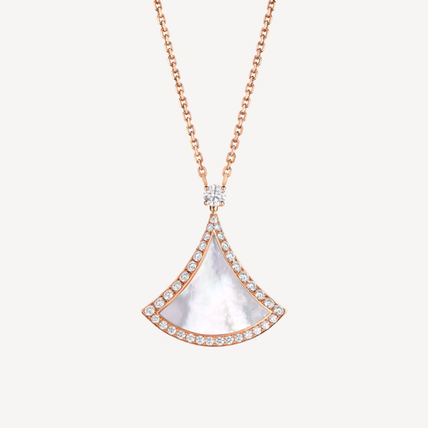 ˇShow YourselfˇDREAM MOP DIAMOND PAVED PINK GOLD NECKLACE