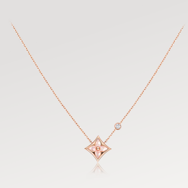 ˇShow YourselfˇSTAR PINK MOP 1 DIAMOND PINK GOLD NECKLACE