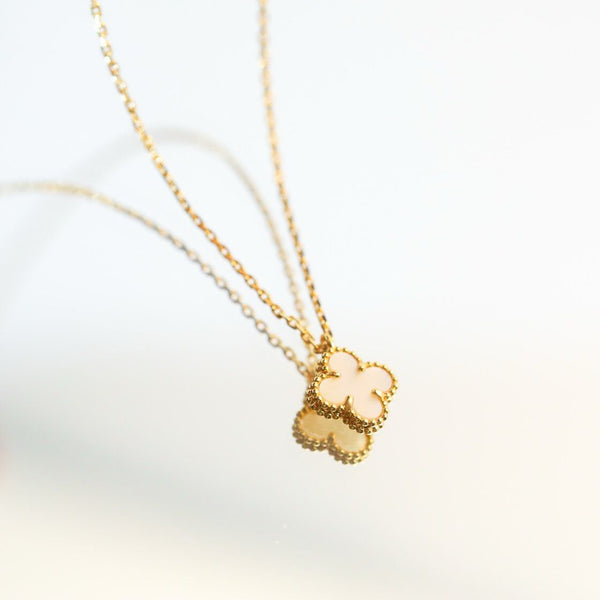 ˇShow YourselfˇCLOVER MINI 9.5MM WHITE MOTHER-OF-PEARL NECKLACE